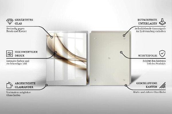 Skärbräda glas Mjuka linjer abstrakt