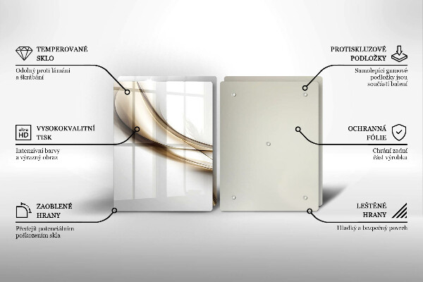Skärbräda glas Mjuka linjer abstrakt