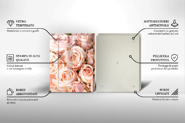 Skärbräda glas Bukett fina rosor