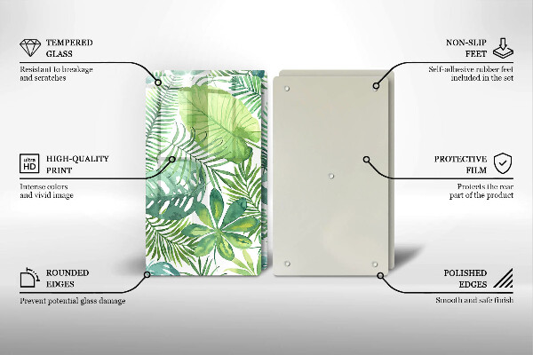 Skärbräda glas Akvarell boho blad