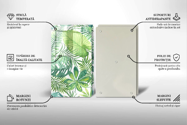 Skärbräda glas Akvarell boho blad