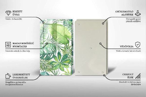 Skärbräda glas Akvarell boho blad