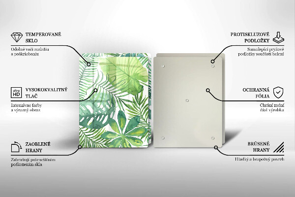 Skärbräda glas Akvarell boho blad