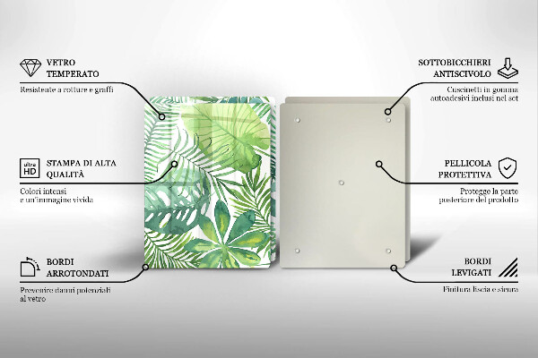 Skärbräda glas Akvarell boho blad