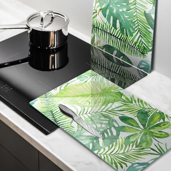 Skärbräda glas Akvarell boho blad