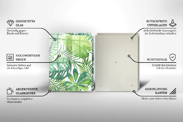 Skärbräda glas Akvarell boho blad