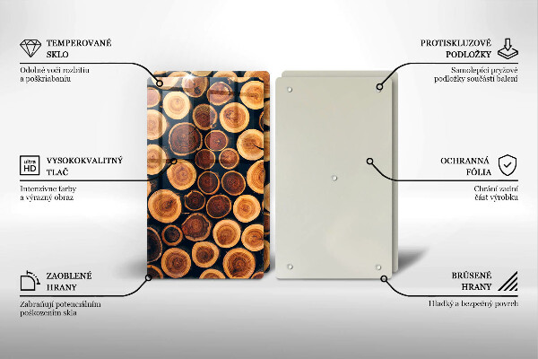 Skärbräda glas Trästubbar