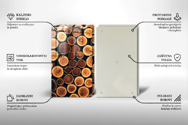 Skärbräda glas Trästubbar