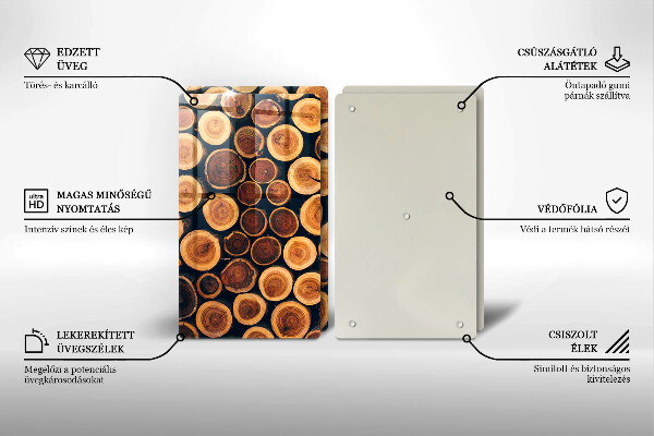 Skärbräda glas Trästubbar