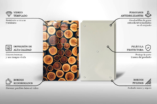 Skärbräda glas Trästubbar