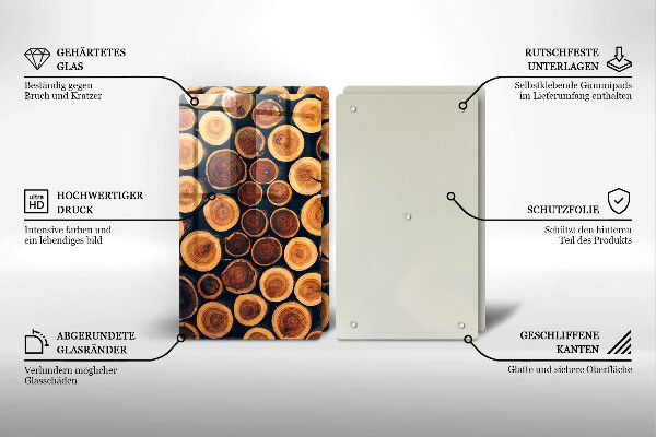 Skärbräda glas Trästubbar