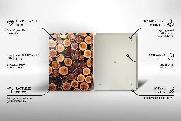 Skärbräda glas Trästubbar