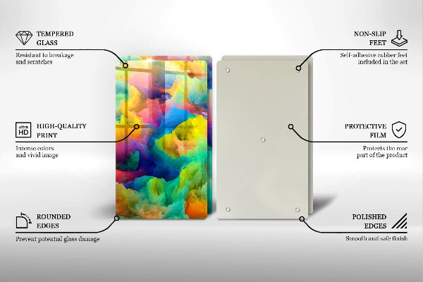 Skärbräda glas Färgglad abstraktion