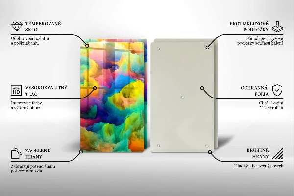 Skärbräda glas Färgglad abstraktion