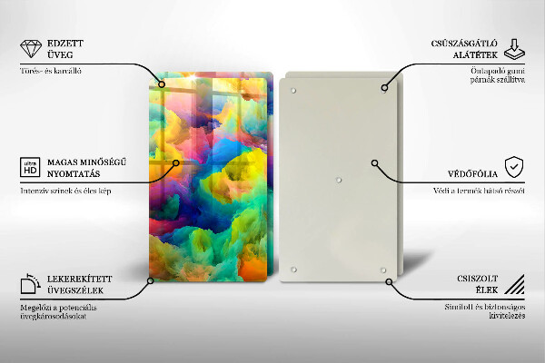 Skärbräda glas Färgglad abstraktion