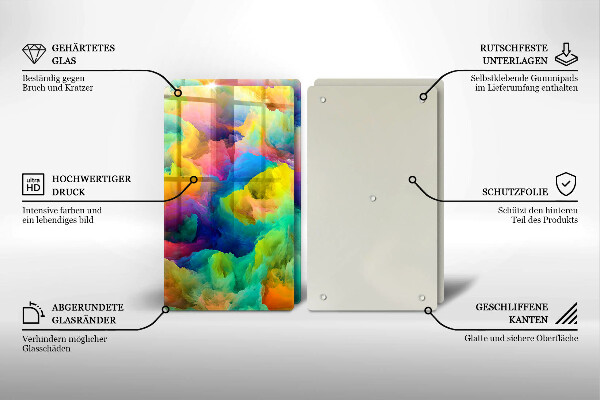 Skärbräda glas Färgglad abstraktion