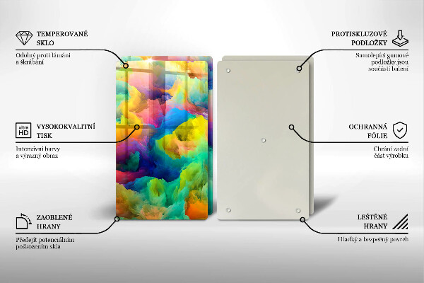 Skärbräda glas Färgglad abstraktion