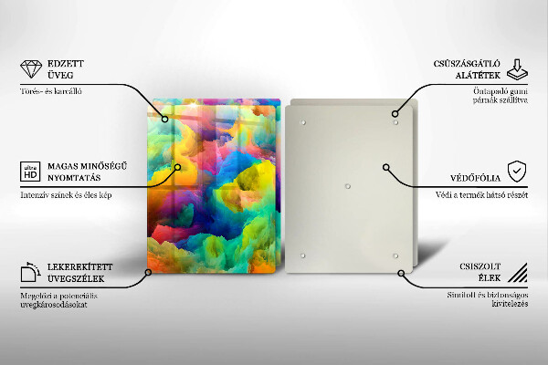 Skärbräda glas Färgglad abstraktion