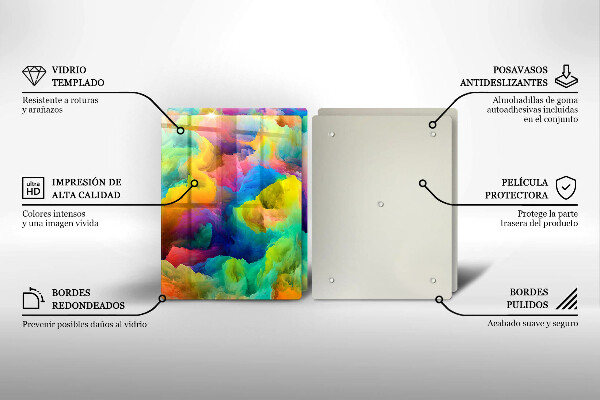 Skärbräda glas Färgglad abstraktion