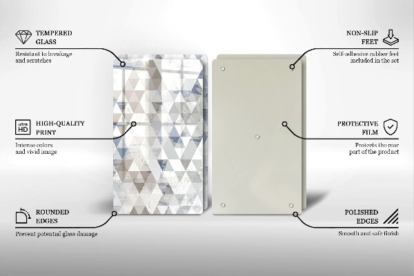 Skärbräda glas Triangelmönster