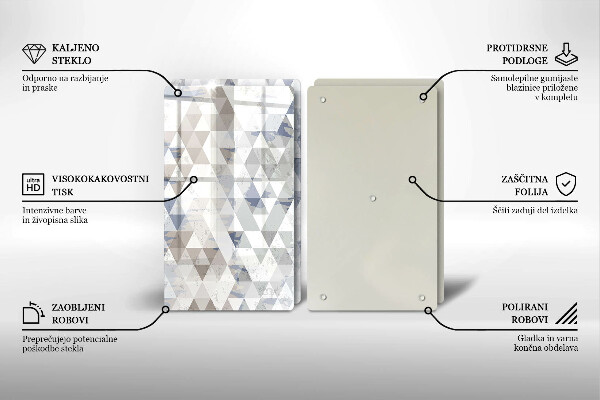 Skärbräda glas Triangelmönster