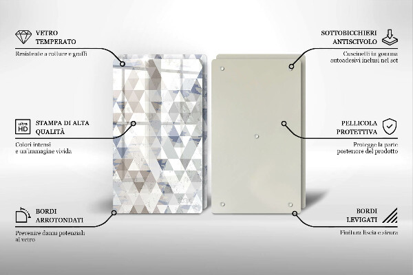 Skärbräda glas Triangelmönster