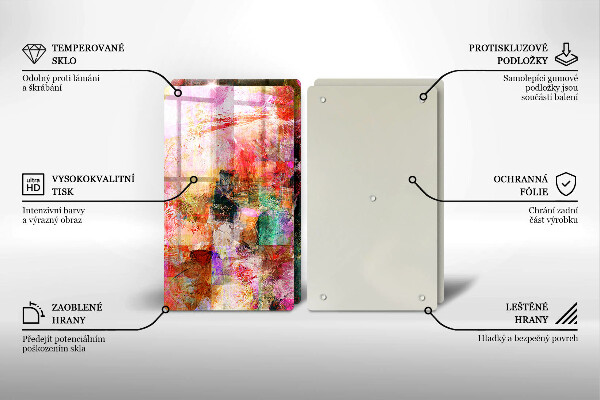 Skärbräda glas Måla abstraktion