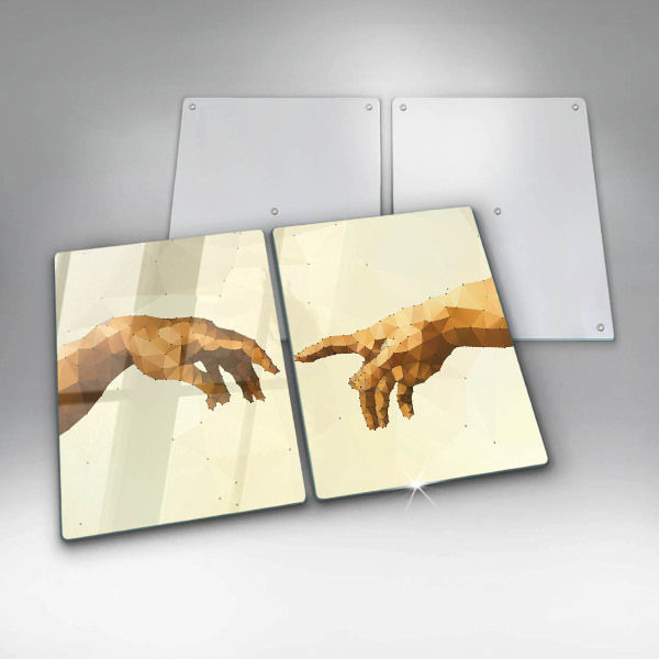 Skärbräda glas Skapandet av Adams händer