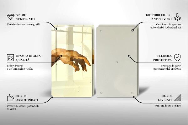 Skärbräda glas Skapandet av Adams händer