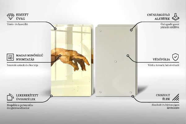 Skärbräda glas Skapandet av Adams händer