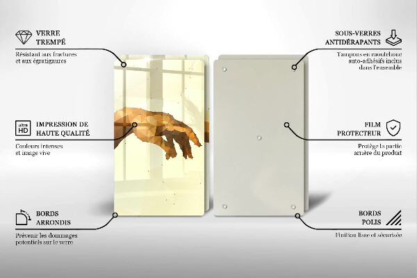 Skärbräda glas Skapandet av Adams händer