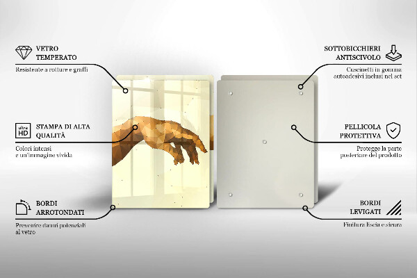 Skärbräda glas Skapandet av Adams händer
