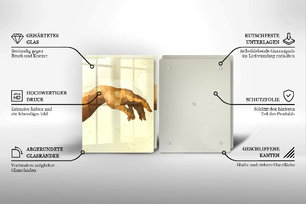 Skärbräda glas Skapandet av Adams händer