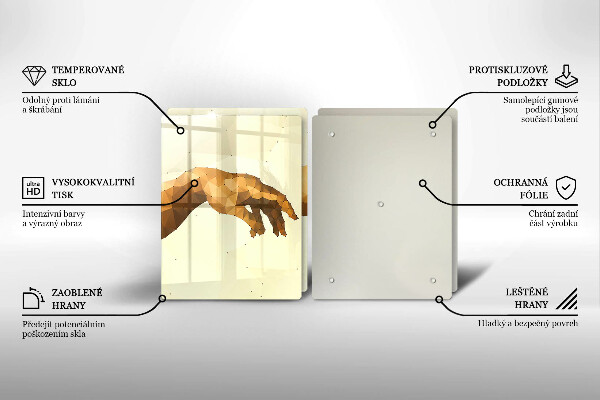 Skärbräda glas Skapandet av Adams händer