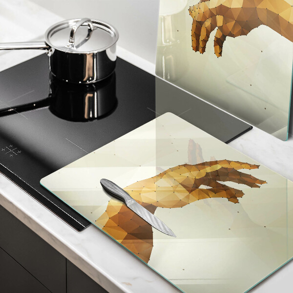 Skärbräda glas Skapandet av Adams händer