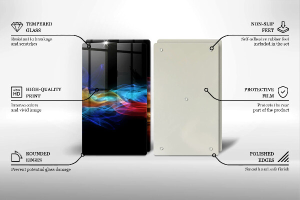 Skärbräda glas Färgad rök