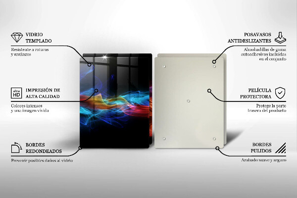 Skärbräda glas Färgad rök