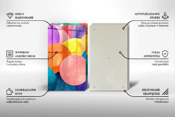 Skärbräda glas Färgade hjul