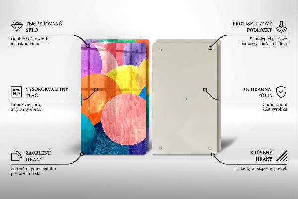 Skärbräda glas Färgade hjul