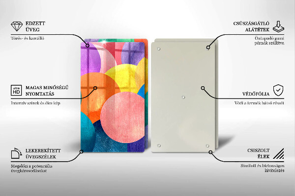 Skärbräda glas Färgade hjul