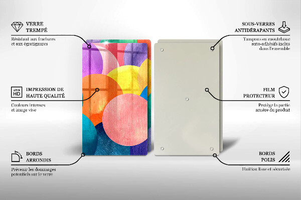 Skärbräda glas Färgade hjul