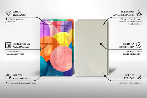 Skärbräda glas Färgade hjul