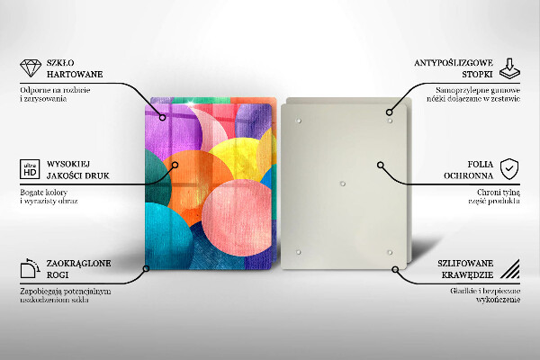 Skärbräda glas Färgade hjul