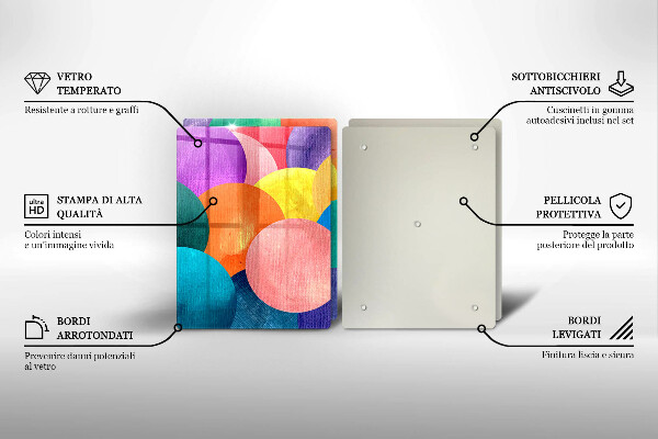 Skärbräda glas Färgade hjul