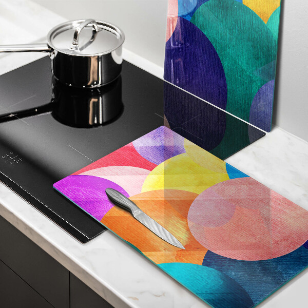 Skärbräda glas Färgade hjul