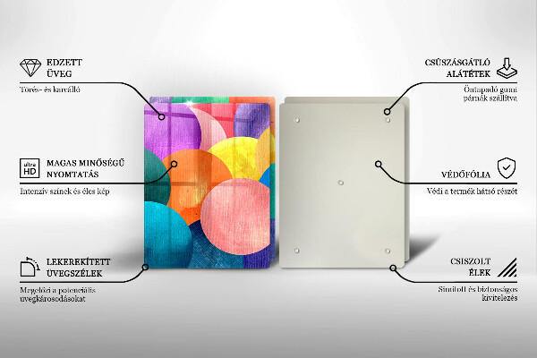 Skärbräda glas Färgade hjul