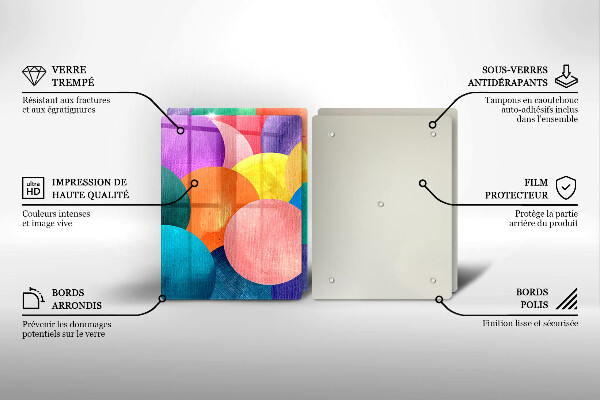 Skärbräda glas Färgade hjul