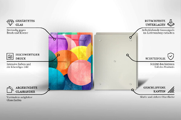 Skärbräda glas Färgade hjul