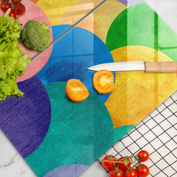 Skärbräda glas Färgade hjul