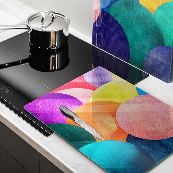 Skärbräda glas Färgade hjul